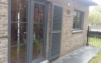 Châssis portes et fenêtres PVC RAL 7012 à Saive (Liège)