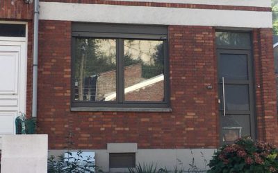 Rénovation de châssis à Ougrée (Liège) avec contour en zinc RAL 7039